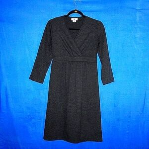 Two Hearts Maternity Gray Tie Waist Midi Dress S